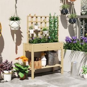 Garden Bed, Galvanized Planter, Raised Garden Bed with Trellis