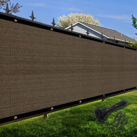 Artpuch Privacy Fence Screen Brown Customized Outdoor Mesh Panels for Backyard, Balcony,Patio,Construction Site with Zip Ties (Color: Brown, size: 3x3 ft)